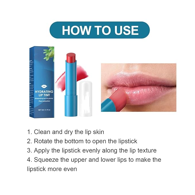 3PCS Lip Tint Hydrating, Lip Balm Hydrating, Tinted Lip Balm Moisturizing, Non-Sticky And Long-Lasting, Moisturizing,Sheer Strength Hydrating Lip Tint