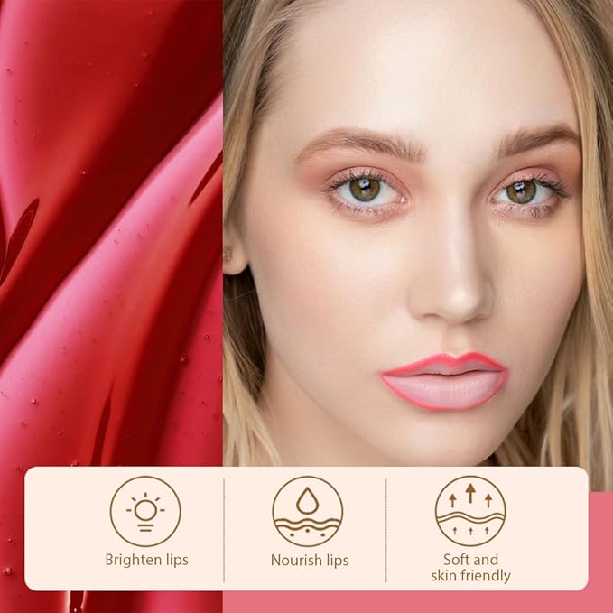 3Pcs Peel Off Matte Lip Gloss Stain-Lip Liner Tattoo with Tweezer, Long Lasting & Waterproof Delicate Peel Off Lip Stain, Transfer-Proof Lip Gloss for All Skin (02+03+06 3Pcs)