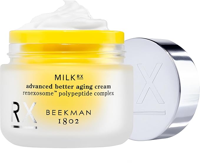 Beekman 1802 Milk RX Advanced Better Aging Face Cream - Goat Milk Protein Exosomes & Polypeptide Facial Moisturizer - Doctor Formulated for Collagen Boosting & Skin Firming - Fragrance Free
