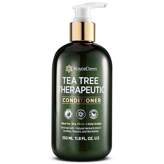 RoyceDerm Tea Tree Conditioner: Hydrating & Soothing Botanical Formula with Tea Tree, Aloe, Camellia Seed Oil, Paraben & Sulfate Free