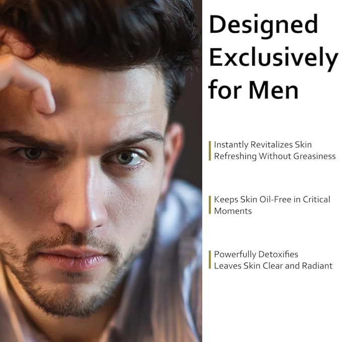 Daily Energizing Facial Cleanser - Deeply cleanses, Oil control，restores dry,Men's only，tired skin, Suitable for all skin types