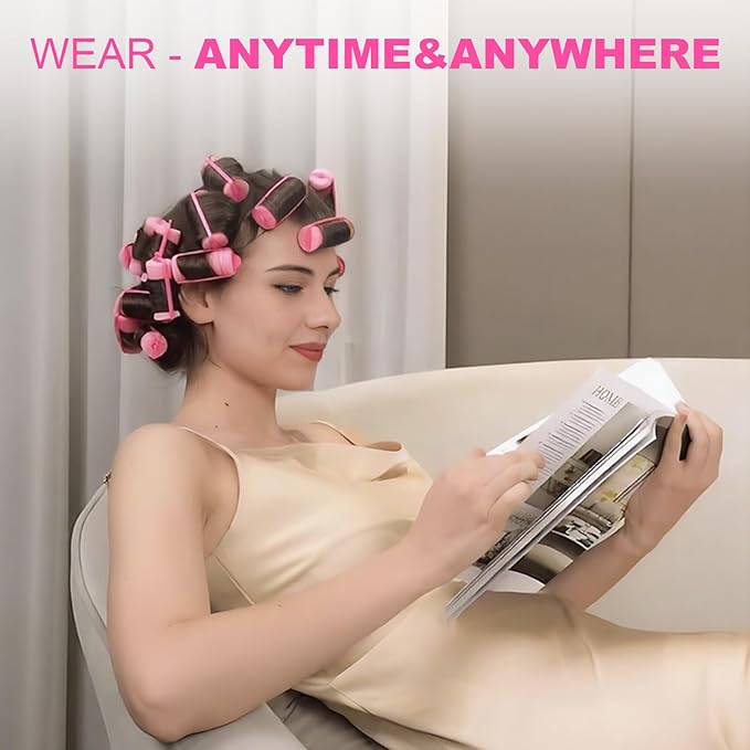 60 Pieces Foam Sponge Hair Rollers - Soft Sleeping Hair Curlers for Hair Styling (0.59inch, Pink)