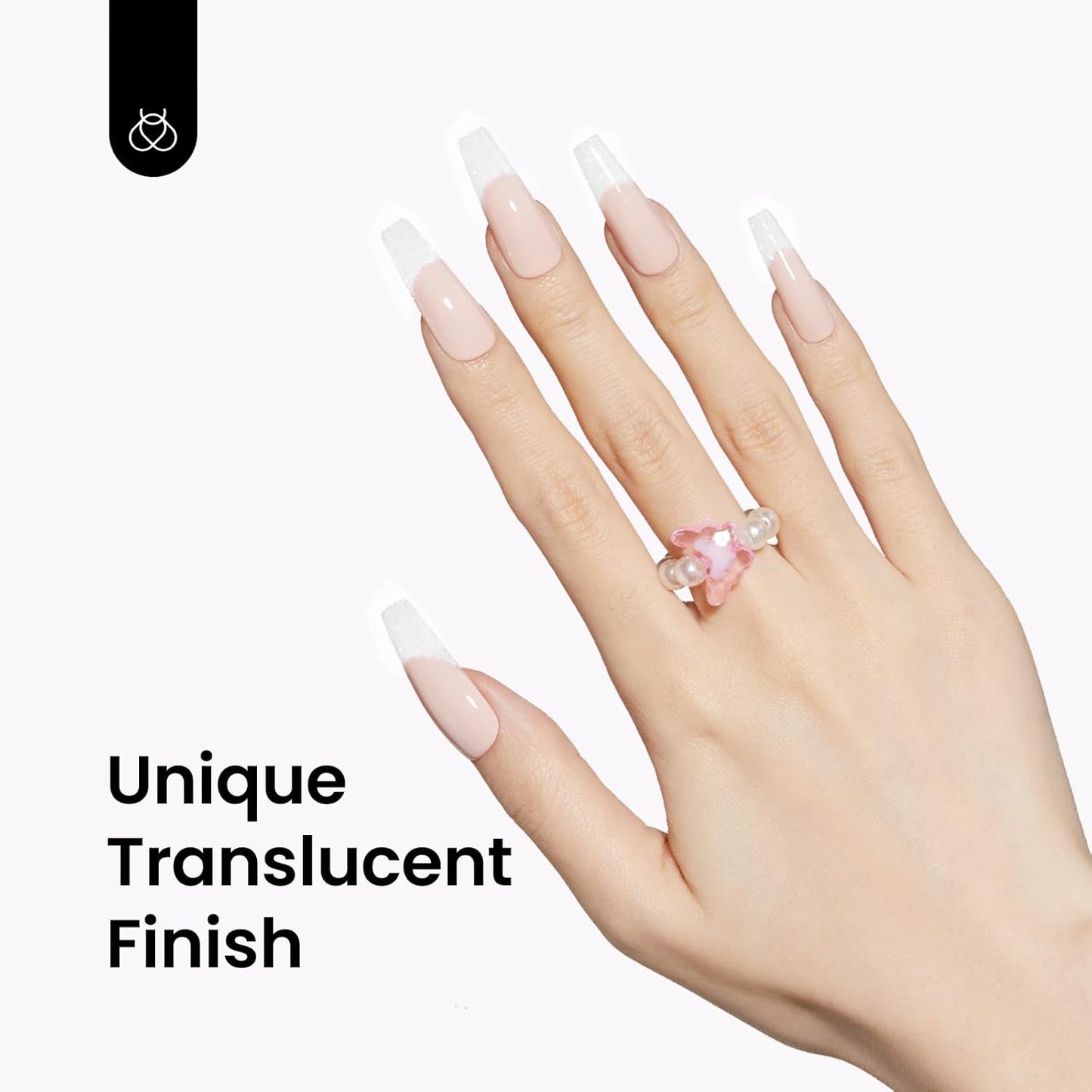 Beetles White Gel Nail Polish-15 ml Shimmer Glitter Milky White Gel Nail Polish Soak Off UV/LED Lamp Nail Art Manicure Salon DIY for French Nail Home Gift for Women Girls