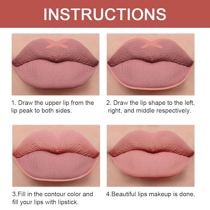 Kaely 2-in-1 Nude Beige Brown Lip Liner & Lipstick Set Kit for Women, Matte Lips Kit with Lip Liner Lip Stains Long Lasting Waterproof 24 Hour Lipstick and Lip Liners Combo Lipliners Pencil Set 03