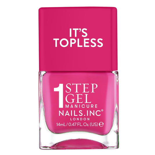 Nails Inc It's Topless Gel-Like Nail Polish, 4-in-1 Base Coat, Treatment, Color & Top Coat, Long Lasting, Strong, Chip Free Nails, Glossy Salon Quality Manicure, Air Dry, Olivia, 0.47 Fl Oz