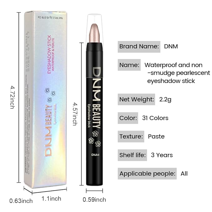 Kaely Cream Eye Shadow Sticks, Silver Moonlight Shimmer Eyeliner Pencil Eyeshadow Palette Makeup, Eye Highlighter Brightener Stick for Older Women Waterproof Pigmented, sombras para ojos, New-60