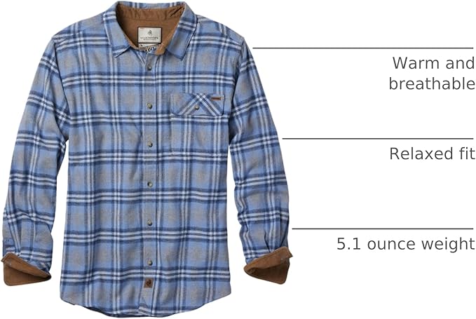 Legendary Whitetails Men's Flannel Shirt Long Sleeve Button Down 100% Cotton