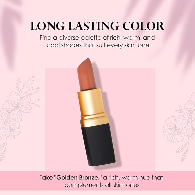 Vera Moore Creme Lipstick, Long Lasting, Lightweight, Moisturizing Opaque Color with Staying Power, Fragrance, and Paraben Free Cosmetics Soft Lipstick (Tasty)