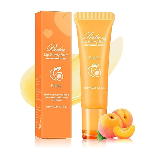Lip Glowy Balm Moisturizing Lip Balm Plumping Lip Gloss Lip Sleeping Mask Lip Butter Balm Day Night Lip Care Glowy Lip Balm - Peach