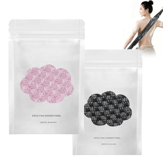Exfoliating Shower Towel,Premium Scrub Wash Cloth for Body Face,Quick Drying Durable and Gentle for Sensitive Skin,Travel Friendly. (2)