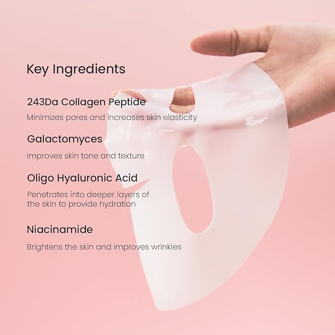 BIODANCE Bio-Collagen Real Deep Mask, Hydrating Overnight Hydrogel Mask, Pore Minimizing, Elasticity Improvement, Korean Skincare | 1.19oz(34g) x 4ea