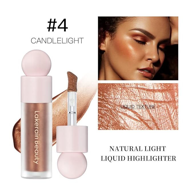UNYOKE Liquid Highlighter, Highlighter makeup Stick，Makeup Highlighter Face Illuminator, Beauty Glow Highlight Body Shimmer, Waterproof Smooth Cream Highlighter, Longlasting Liquid Highlighter, Body Highlighter.-04#