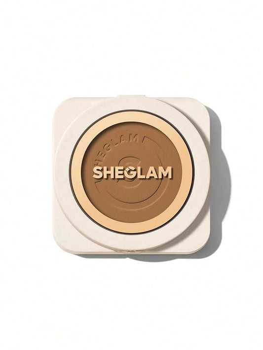 SHEGLAM SKin-Focus Full Coverage Powder Foundation Oil-Control Lightweight Face Pressed Powder Makeup-Porcelain