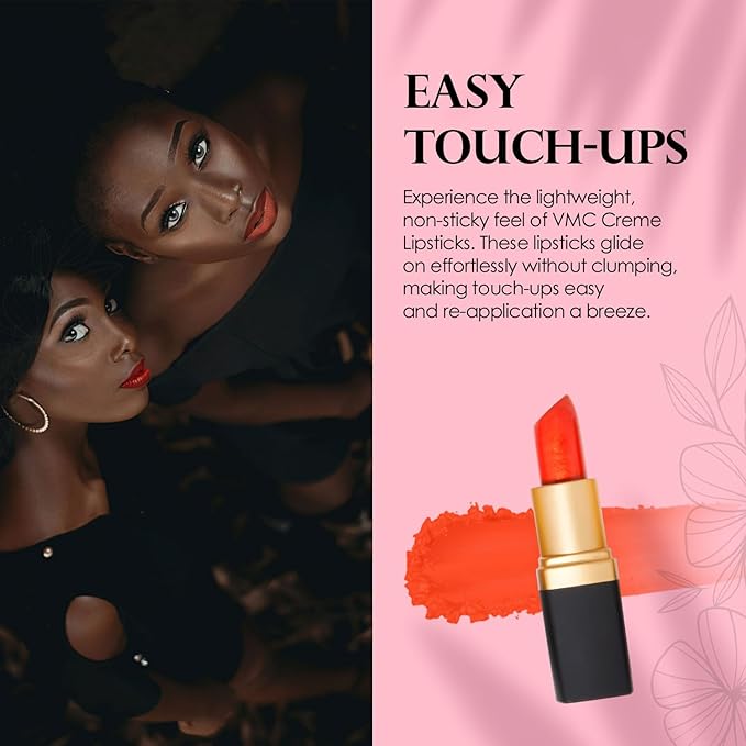 Vera Moore Creme Lipstick, Long Lasting, Lightweight, Moisturizing Opaque Color with Staying Power, Fragrance, and Paraben Free Cosmetics Soft Lipstick (Naughty)