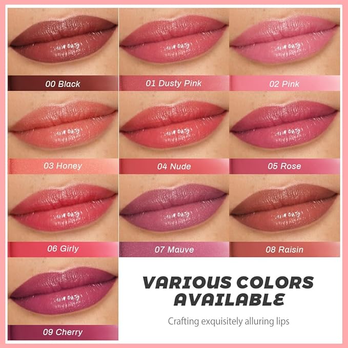 Kaely Raisin Honey Glossy Lipstick for Women, Moisturizing Shine Lipstick for Dry Lips, Hydrating Nourishing Tinted Lip Balm, Sheer Lightweight Lip Gloss Stain Makeup, Vegan & Cruelty-Free, 08