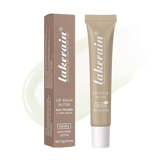 Lip Glowy Balm Butter Lip Balm Plumps Moisturizing Hydrating Lip Mask Repair Moisturizer Lips Care Lip Treatment for Dry Cracked Lip, Glossy Finish, Vegan Tinted Lip Balm Chapstick (#1 Vanilla)