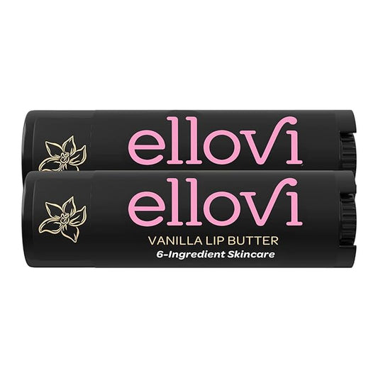 Natural Lip Butter Lip Balm - Vanilla - Pure Enough to Eat - Made With Just 6 Vegan Ingredients - 100% Natural & Organic Moisturizing Lip Care for All Day Hydration (2-Pack)