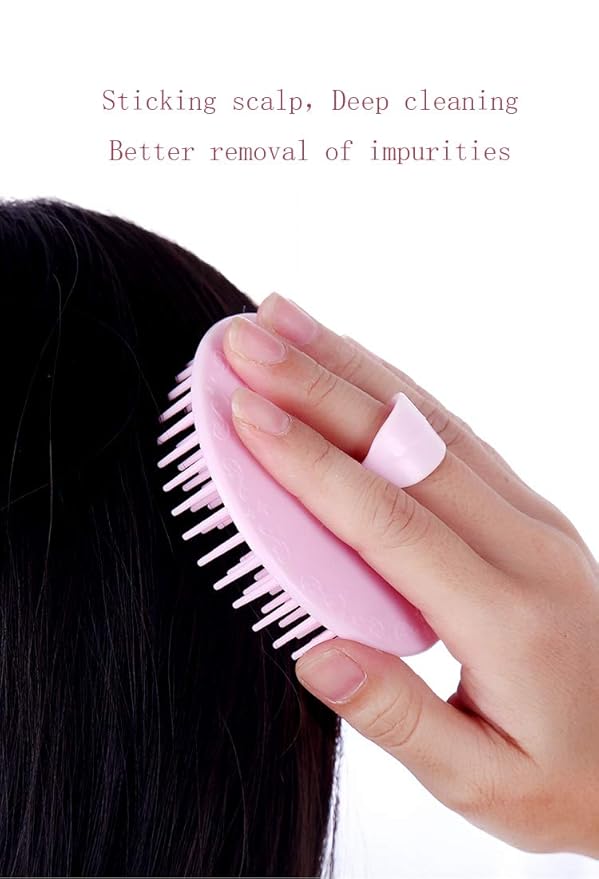 Hair Scalp Brush Dandruff Cleaning Brush Shower Scalp Shampoo Brush Scalp Massager Pack of 4(Green and Yellow)