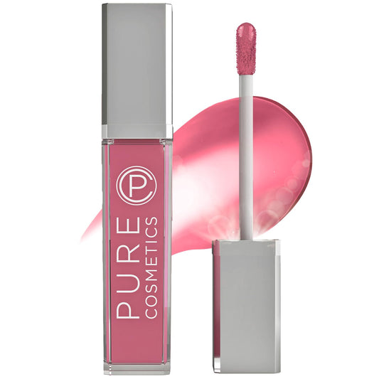 Pure Cosmetics Pure Illumination Lip Gloss - LED-lit Applicator w/Side Mirror - Non-Sticky, Moisturizing & Hydrating Lip Glosses - Soothes & Heals Dried Chapped Lips (Girl Crush)