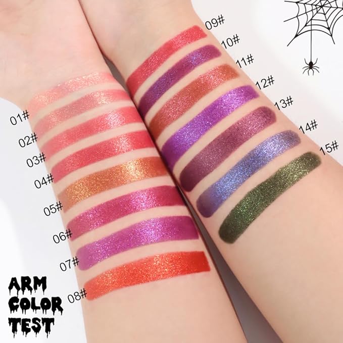 Kaely Glitter Metallic Lipstick, Shimmer Metallic Lipsticks for Women, High Pigmented Lip Color Long Lasting Waterproof Smudge Proof 24 Hour, Halloween Makeup, Vegan & Cruelty-Free, 05