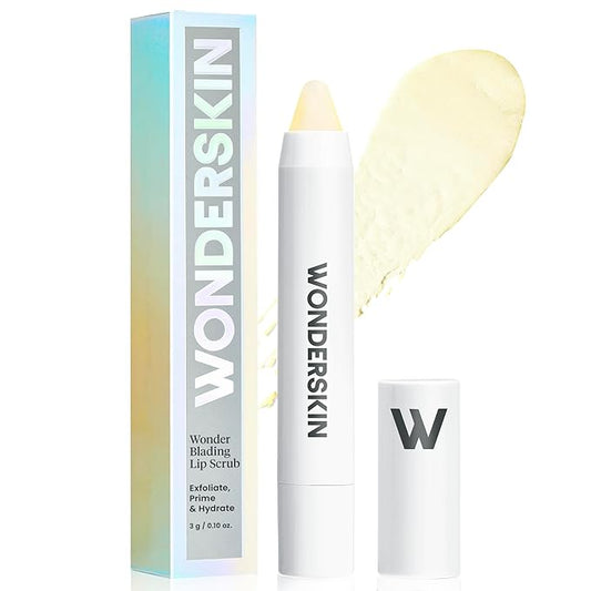 Wonderskin 3-in-1 Lip Scrub Exfoliator & Moisturizer, Lip Exfoliator Scrub, Lip Therapy, Hydrating Lip Balm for Soft, Nourished, Flake-Free Lips with One-Step Prep, 0.10oz