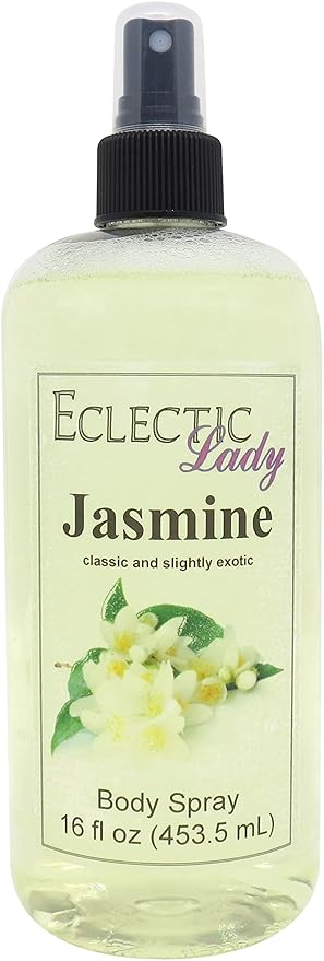 Eclectic Lady Jasmine Body Spray, 16 ounces, Body Mist for Women with Clean, Light & Gentle Fragrance, Cologne with Soft, Subtle Aroma For Daily Use