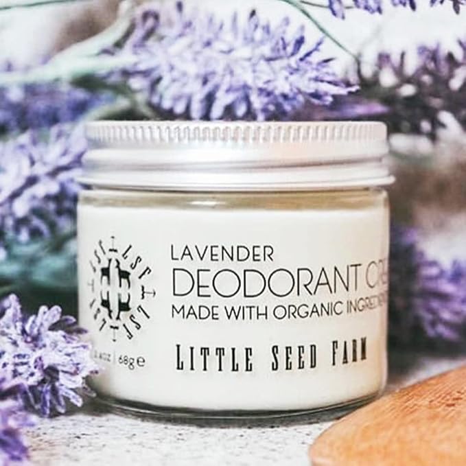 Little Seed Farm All Natural Deodorant Cream, Aluminum Free Deodorant for Women or Men, 2.4 Ounce - Lavender