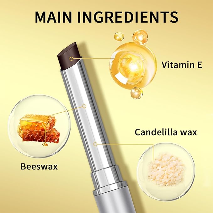 2Pcs Honey Lipstick Tinted Lip Balm,Lipstick for All Skin, Hydrating and Nourishing Tinted Lip Balm for Women(Black)