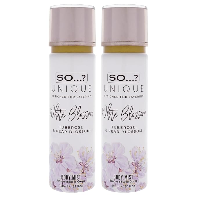 So...? Unique Body Mist - White Blossom for Women - 5.1 oz Body Mist - Pack of 2