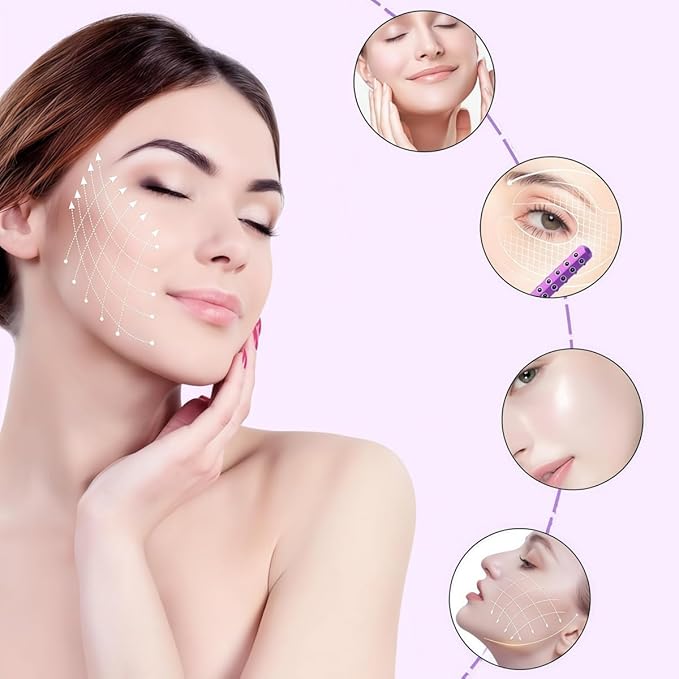 KOTOMI Radiance Beauty Roller,Up Lifting Facial Massage Roller, 30 Germanium Stone Face Sculpting Tool, Facial Roller for Face Beauty Massage, Helps Blood Circulation, Reduces Puffiness