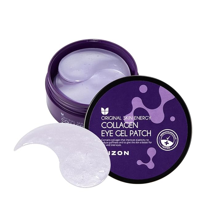 MIZON Collagen Eye Gel Patch with Hydrolyzed Collagen, Caviar, and Chamomile for Firming, Nourishment, and Wrinkle Care – 60pcs –