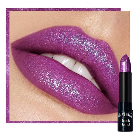 Kaely Glitter Metallic Lipstick, Shimmer Metallic Lipsticks for Women, High Pigmented Lip Color Long Lasting Waterproof Smudge Proof 24 Hour, Halloween Makeup, Vegan & Cruelty-Free, 12