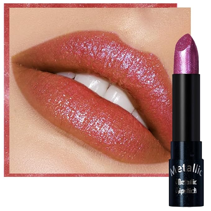 Kaely Glitter Metallic Lipstick, Shimmer Metallic Lipsticks for Women, High Pigmented Lip Color Long Lasting Waterproof Smudge Proof 24 Hour, Halloween Makeup, Vegan & Cruelty-Free, 11