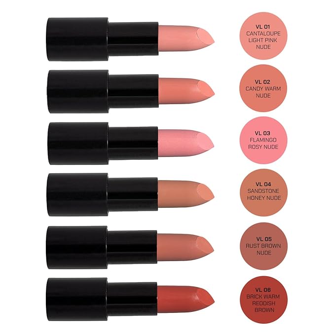 Radiant Professional Advanced Care Lipstick - Ultra Nourishing, Moisturizing Long Lasting Matte Lipstick With Vitamin E- UVA UVB Filters For Sun Protection- VELVET (05 RUST – BROWN NUDE)