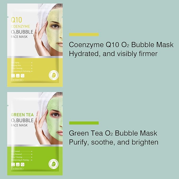 Facial Masks Skincare for Women,Bubble Moisturize Face Mask Sheet for Girl,Hydrating Face Mask for All Skin Types,Dry Skin & Sensitive Skin(8-Packs)