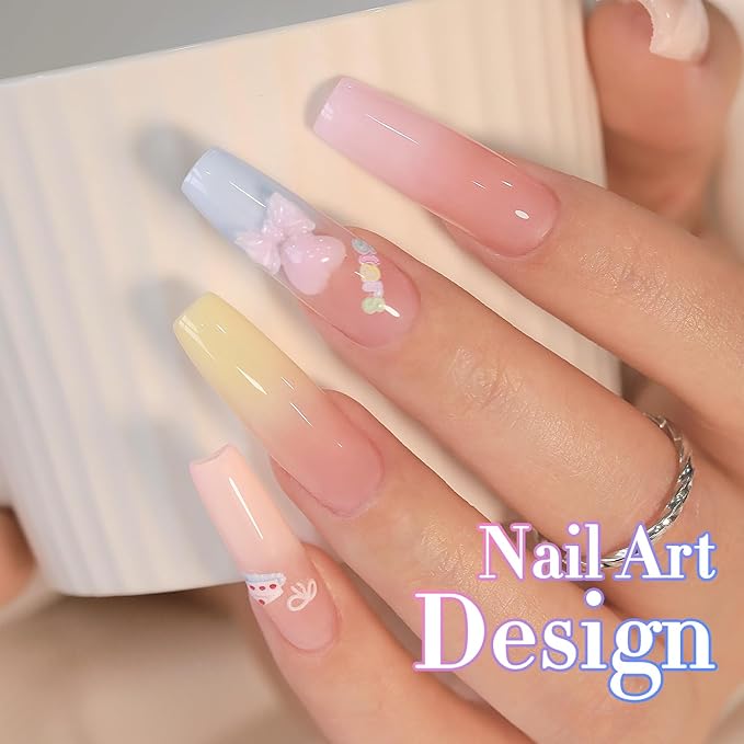 Double Rhythm 6 Pcs 15 ML Gel Polish Set Same Color Same Bottle Soak Off Gel Polish Kit Nail Art Manicure Salon DIY at Home for Women (Jelly Blue Purple Nude Pink-T6-40)