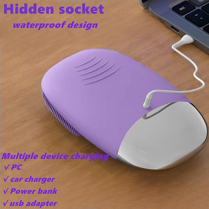 MEGAN Facial Cleansing Brush,USB Rechargeble Electric Silicone Face Scrubber,IPX7 Waterproof Sonic Facial Massager, 3 in 1 face Brush for Deep Cleanning, Blackhead Remover, Exfoliating. (Purple)