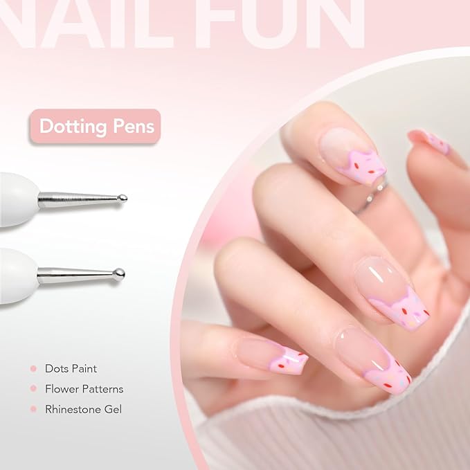 GAOY 6 Pcs Nail Art Brushes, Nail Design Tools for Nail Detail Painting, French Liner and Dotting Pens for Nail DIY