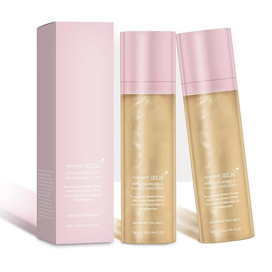 SPF Setting Spray for Face & Body - Sheer Sunscreen Mist SPF 50, Makeup-Friendly Setting Mist with Hydrating Glow, Reef-Safe & Non-Greasy for Beach, Wedding, Daily Wear (2)