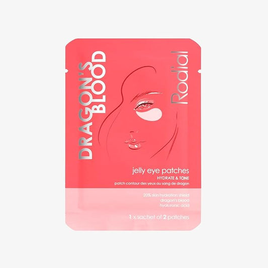 Rodial Dragon's Blood Jelly Eye Patches (1 Sachet), Elasticity and Firmness, Hyaluronic acid and Dragon's Blood for Plumping and Deep Hydration, Makeup Prep