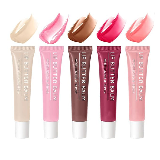 Lip Balm Set Tinted Lip Butter Plumper Gloss Clear Nourishing Waterproof Glossy Lip Gloss For Women