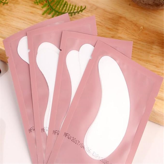 100 Pairs Set，Eye Gel Patches,Under Eye Pads Lint Free Lash Extension Eye Gel Patches for Eyelash Extension (pink)
