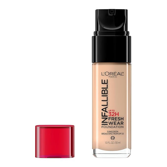 L'Oreal Paris Makeup Infallible Up to 32 Hour Fresh Wear Lightweight Foundation, 435 Rose Vanilla, 1 Fl Oz, Packaging May Vary