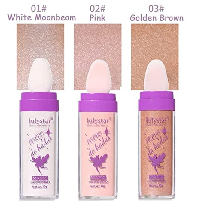 3 Colors Polvo De Hadas Body Brightens the Natural Three-Dimensional Face Blusher Fairy Highlight Patting Powder (3 Colors)