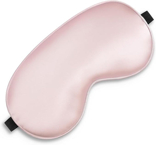 Sleep Mask, Silk Eye Mask for Sleeping with Adjustable Strap, Blindfold Eyeshade for Men & Women, Comfortable & Soft Eye Cover Eyeshade for Night Sleep (Pink)