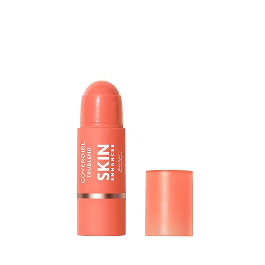 CoverGirl Trublend Skin Enhancer Blush Balm Stick, 210 Radiant Peach, Vegan Formula, Easy to Use, Glides on Effortlessly, Non-Greasy, Doesn't Crease, 0.21oz