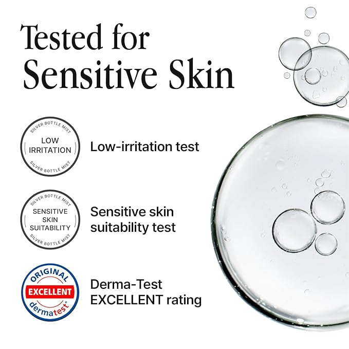 Silver Bottle, Refill - Facial Barrier Mist with 80% Witch Hazel Water, Cica for Skin Barrier Repair, Recovery Mist for Sensitive Skin, Dewy Hydration, Korean Skin Care (15.22 fl oz)