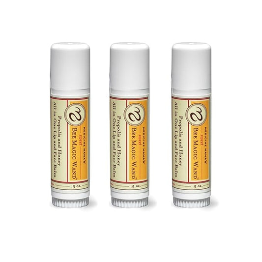 Medicine Mama's Apothecary Sweet Bee Magic Wand All in One Lip and Face Balm,1.95 Ounces ,3 Count