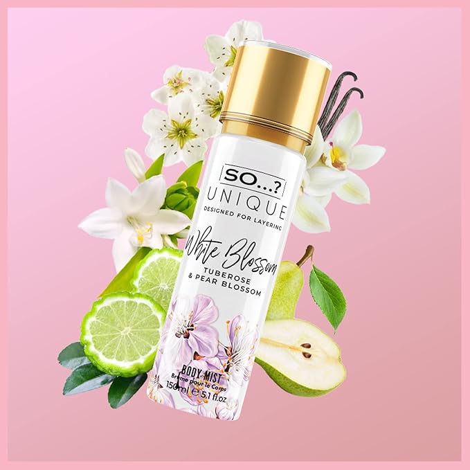 So…? Unique White Blossom Body Mist - Floral Vanilla Perfume for Women - Over 800 Sprays, Lasting 6 Hours - Ideal Gifts for Women - 5.1 oz