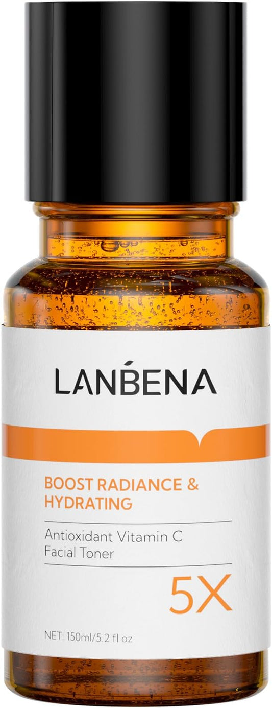 Toner for Face, LANBENA Vitamin C Face Toner, Brightens and Balances pH, Hydrating Face Toner for Women, Facial Toner with Hyaluronic Acid, Non-Alcoholic 150ML